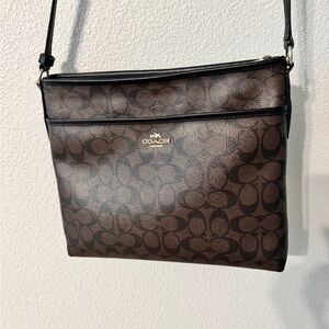 Coach Dark Brown Signature Shoulder Bag